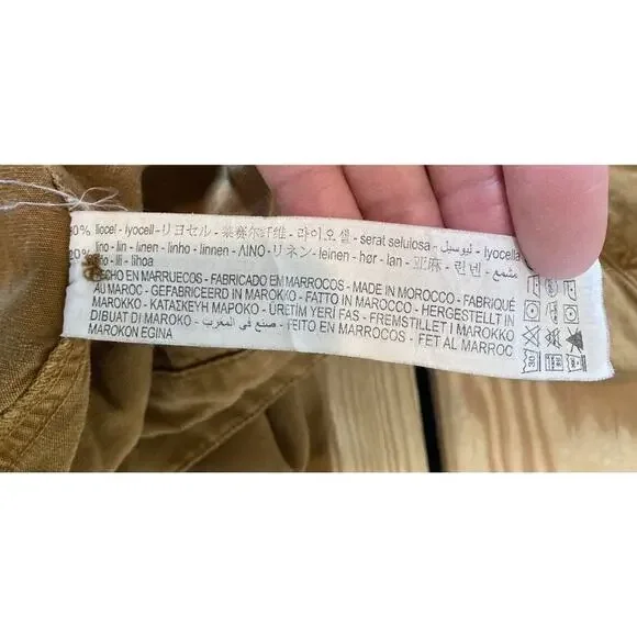 Zara 1/2 Button Long Sleeve Top Size Small Women’s Brown - Picture 5 of 8